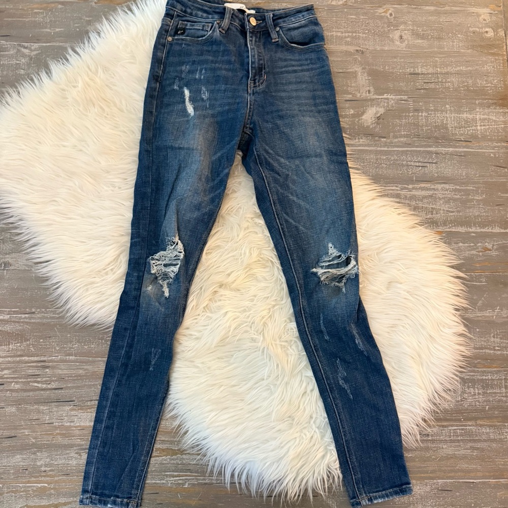 KanCan High Rise Distressed Skinny Jeans